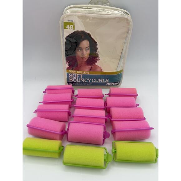 Conair Foam Hair Rollers Soft Bouncy Curl Great For Sleep 15 Count Set A5 - Picture 2 of 5
